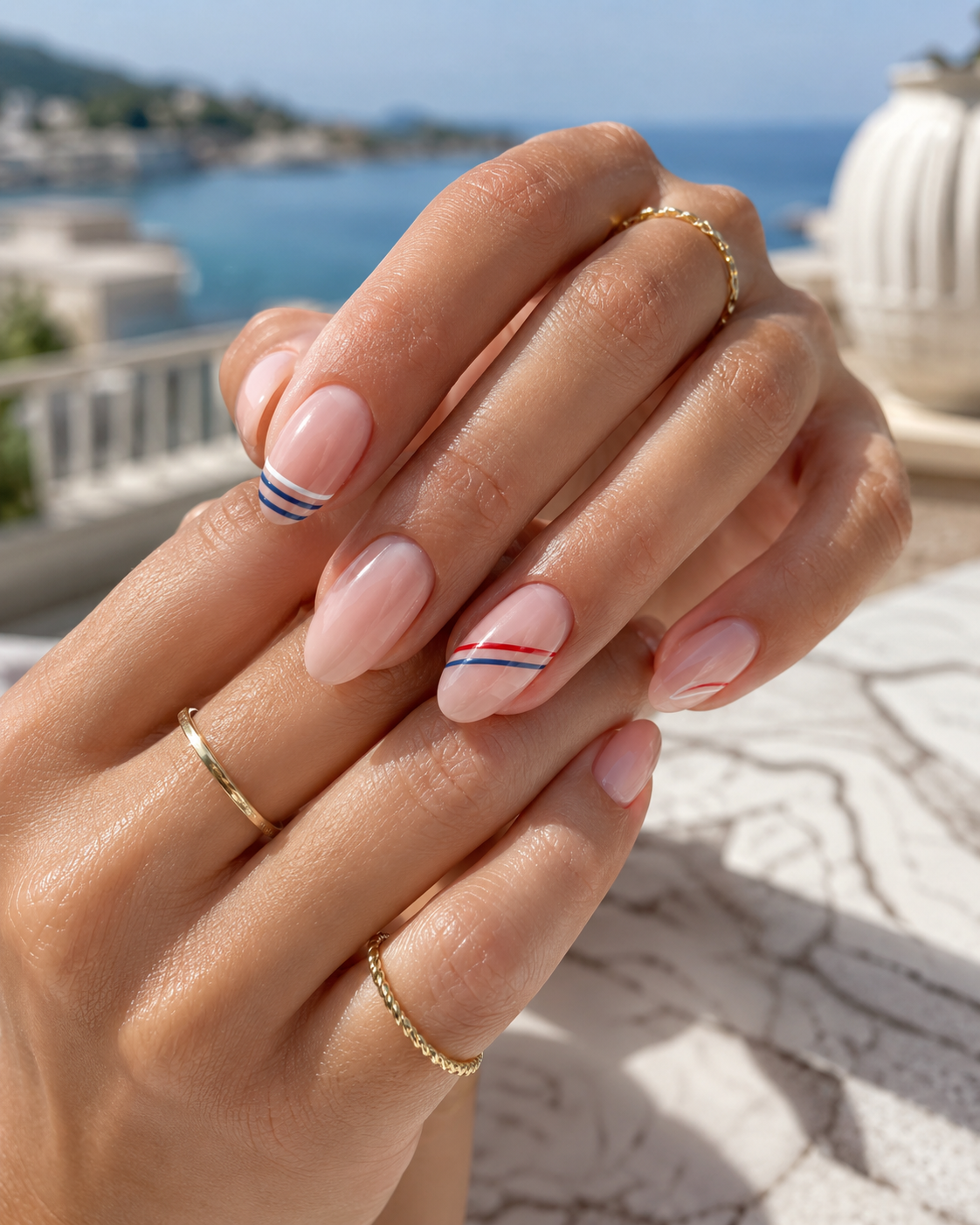 Riviera Stripe Nails